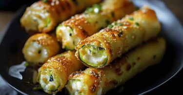 Cigares de Courgettes Croustillants au Fromage Feta et Mozzarella