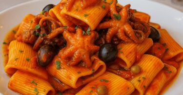 Pasta alla Luciana : Pâtes au Poulpe et Sauce Tomate