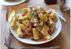 Pâtes au Boursin, Lardons et Tomates
