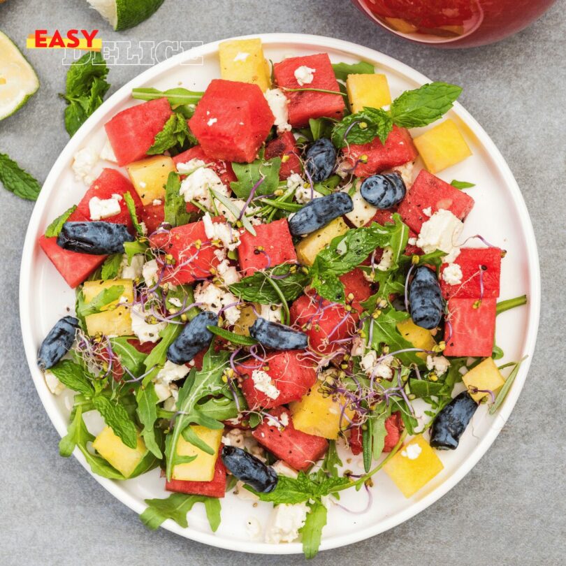 Recette de Salade de Melon, Feta et Menthe