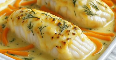 Filets de Cabillaud à la Crème et aux Légumes à la Poêle