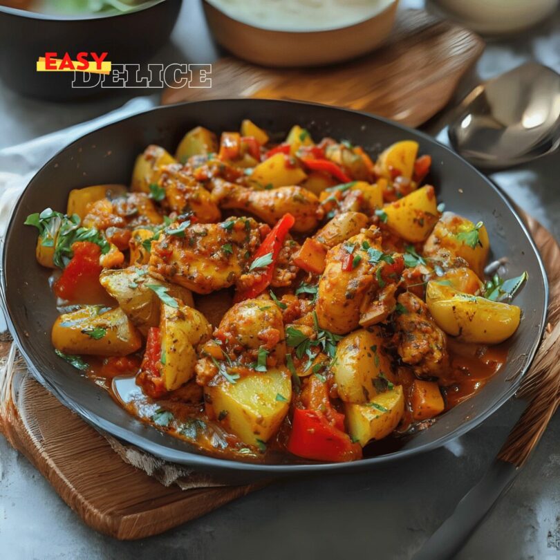Délice Méditerranéen au Poulet, Poivrons et Pommes de Terre