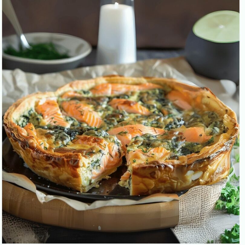 Quiche Verte au Saumon Fumé de Cyril Lignac