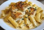 Poulet au Beurre d’Ail Crémeux et Rigatoni