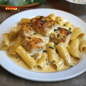 Poulet au Beurre d’Ail Crémeux et Rigatoni