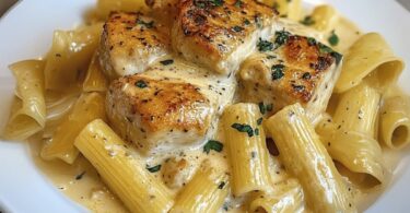 Poulet au Beurre d’Ail Crémeux et Rigatoni