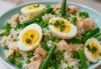 Salade de Riz au Thon, Haricots et Œufs