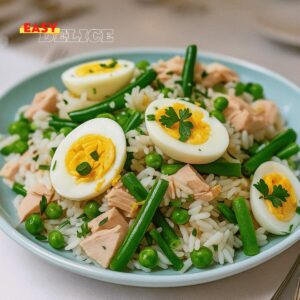 Salade de Riz au Thon, Haricots et Œufs
