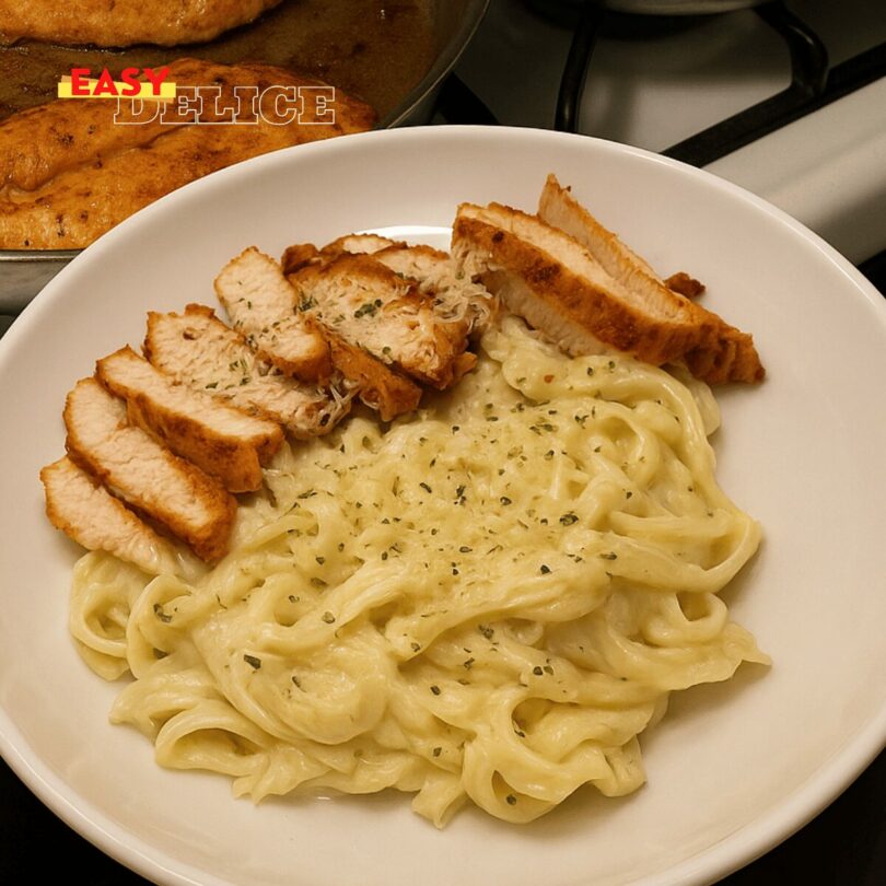 Pâtes à la Sauce Blanche et Poulet Cajun