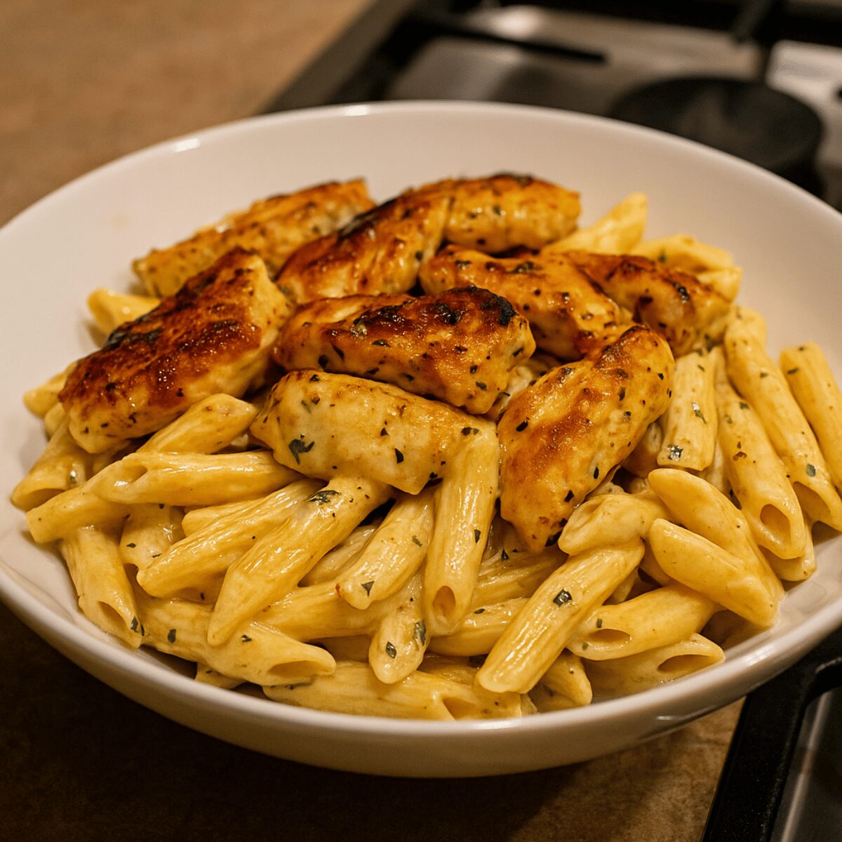 Recette de Pennes Crémeuses au Poulet