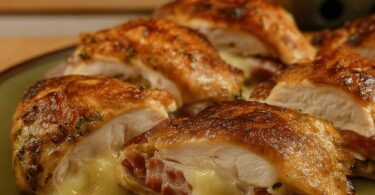 Rouleaux de Poulet Farcis au Jambon et Fromage