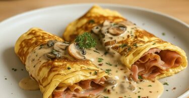 Crêpes Gratinées au Jambon et aux Champignons