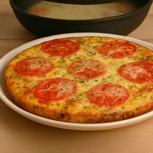 Pizza Légère aux Courgettes, Tomates et Œufs