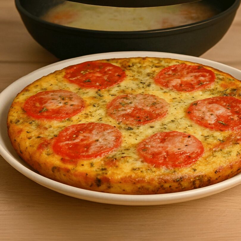 Pizza Légère aux Courgettes, Tomates et Œufs
