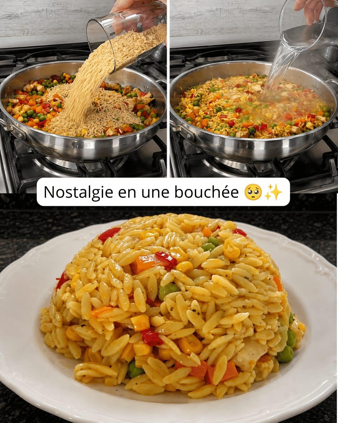 Poêlée d’Orzo au Poulet et aux Légumes