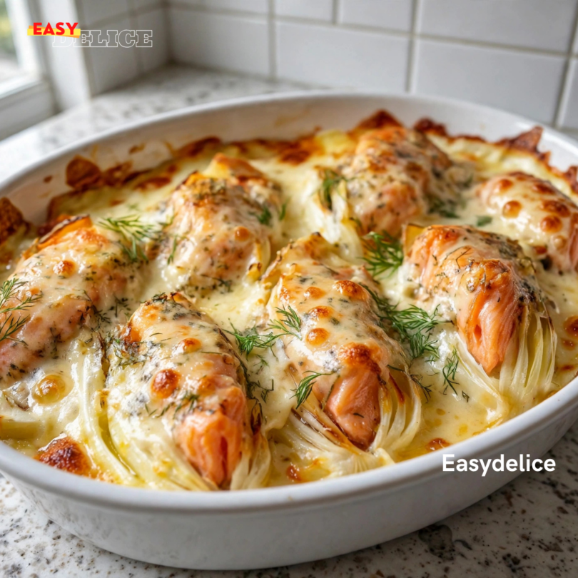 Gratin d’Endives au Saumon Fumé et Crème Citronnée