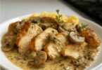 Émincé de volaille à la moutarde à l’ancienne et champignons