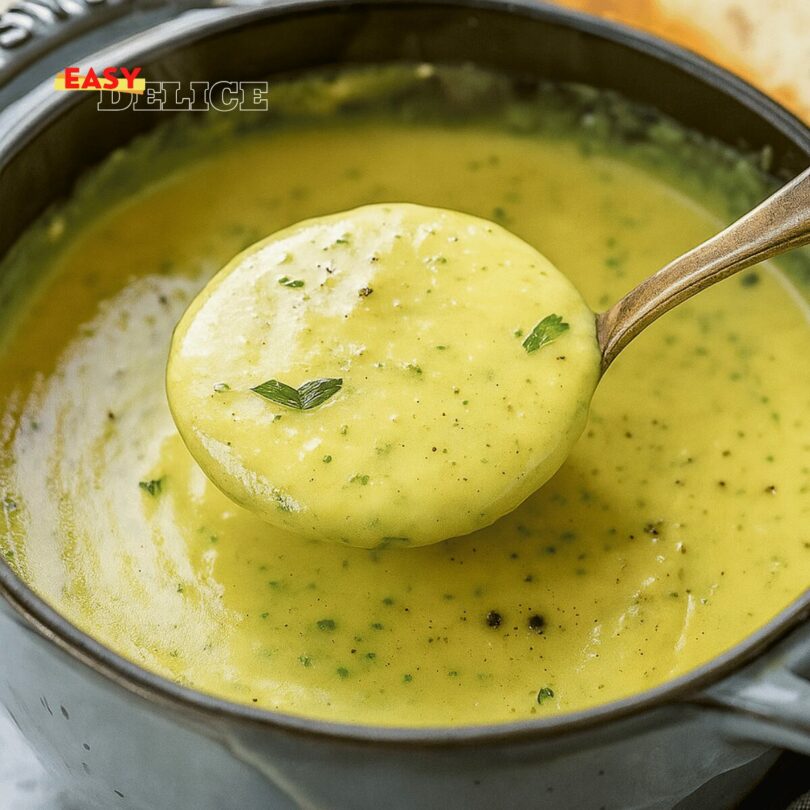 Soupe crémeuse de courgettes à l’ail (light)