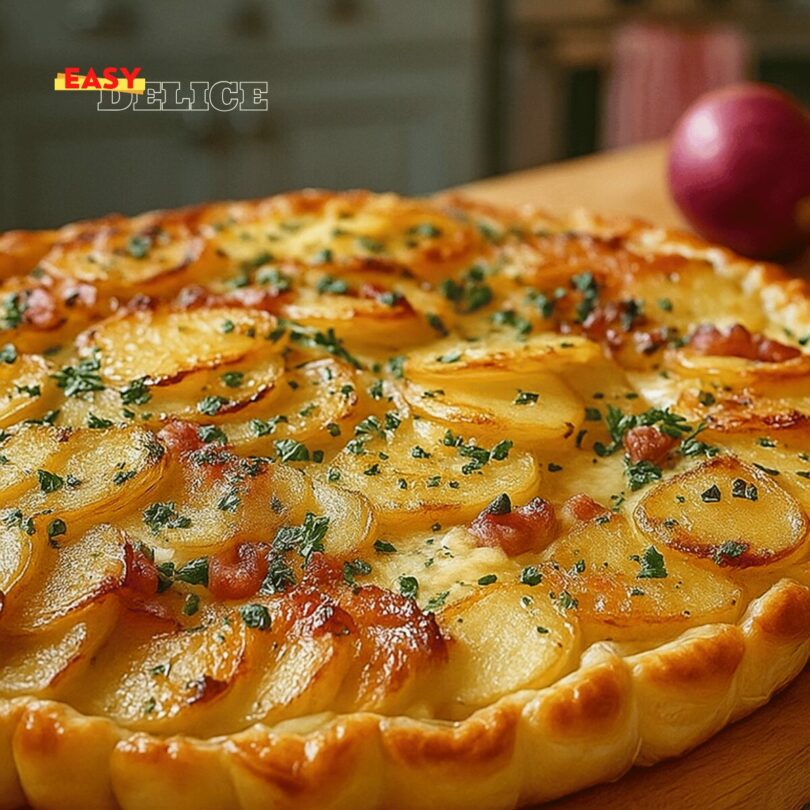 Tarte Paysanne au Lard, Pommes de Terre et Oignons
