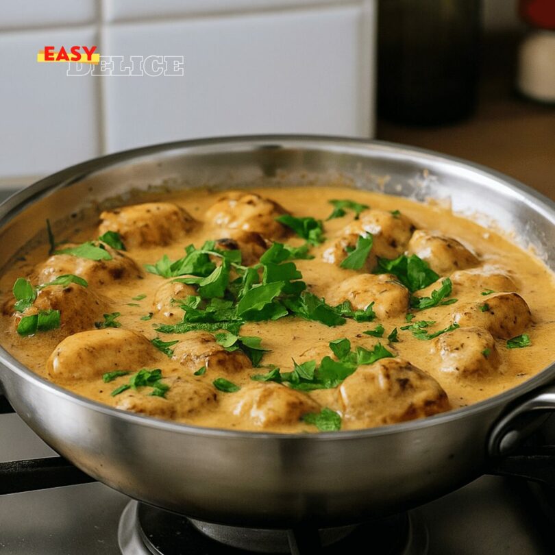 Boulettes de poulet sauce crémeuse