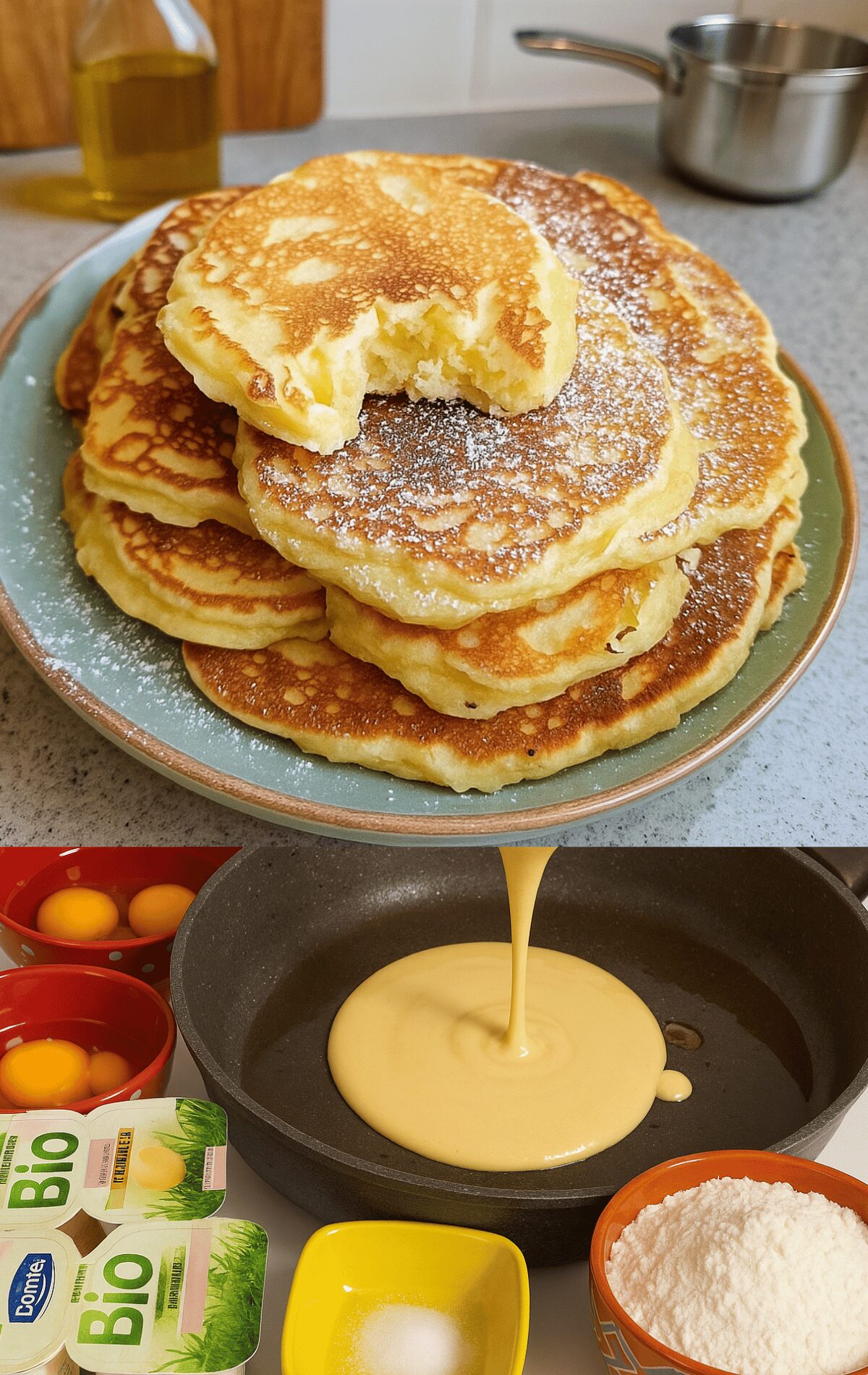 Pancakes au Yaourt Parfaits et Moelleux