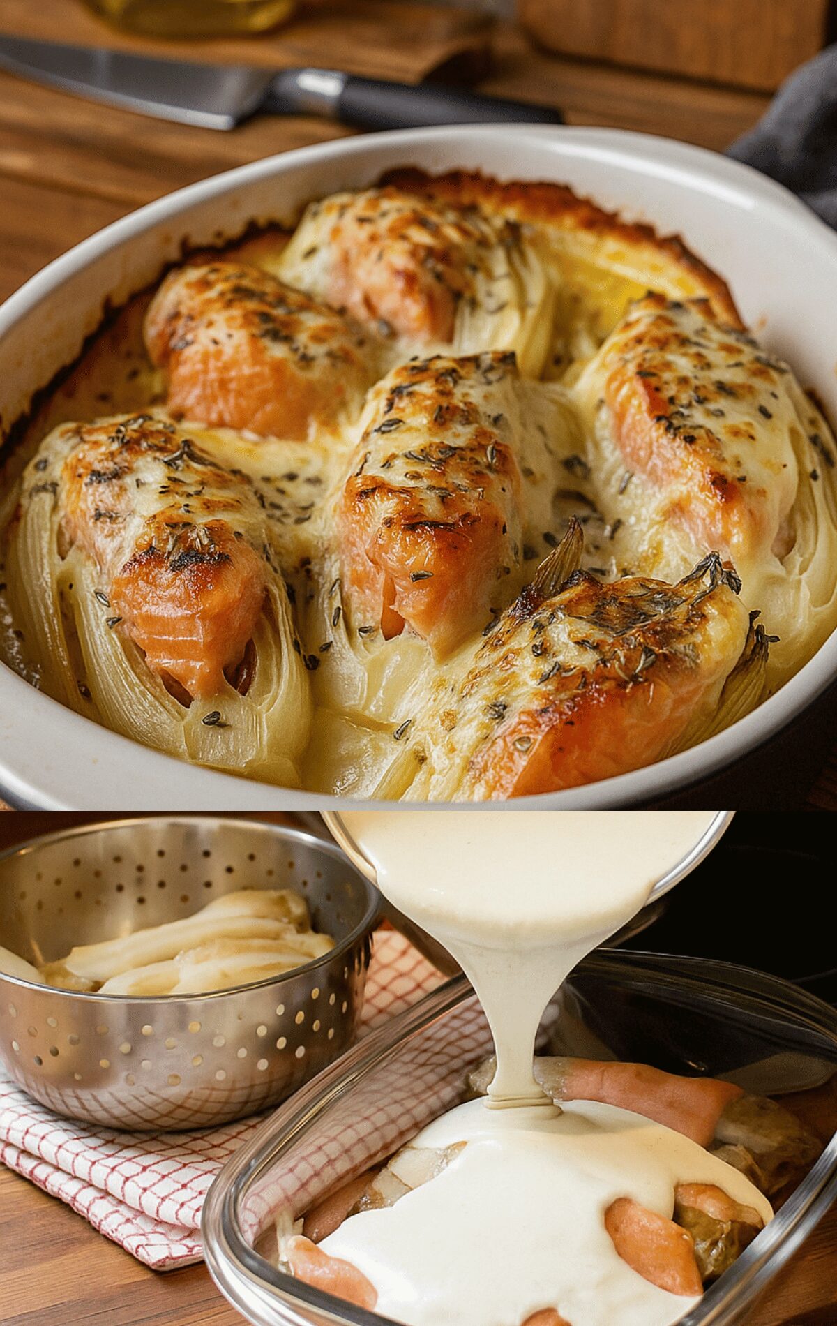 Gratin d'endives au saumon fumé et crème citronnée