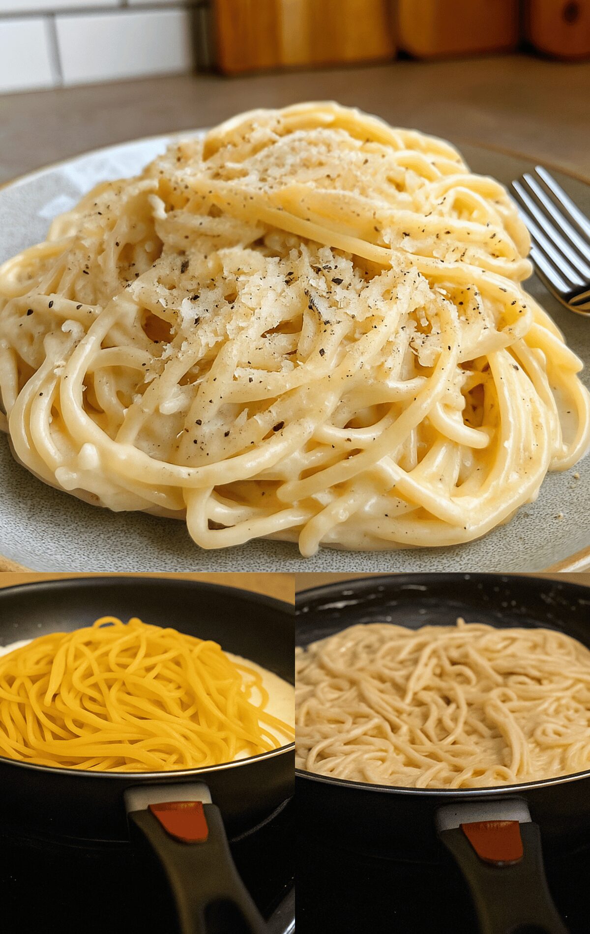 Pâtes à la Crème et au Parmesan