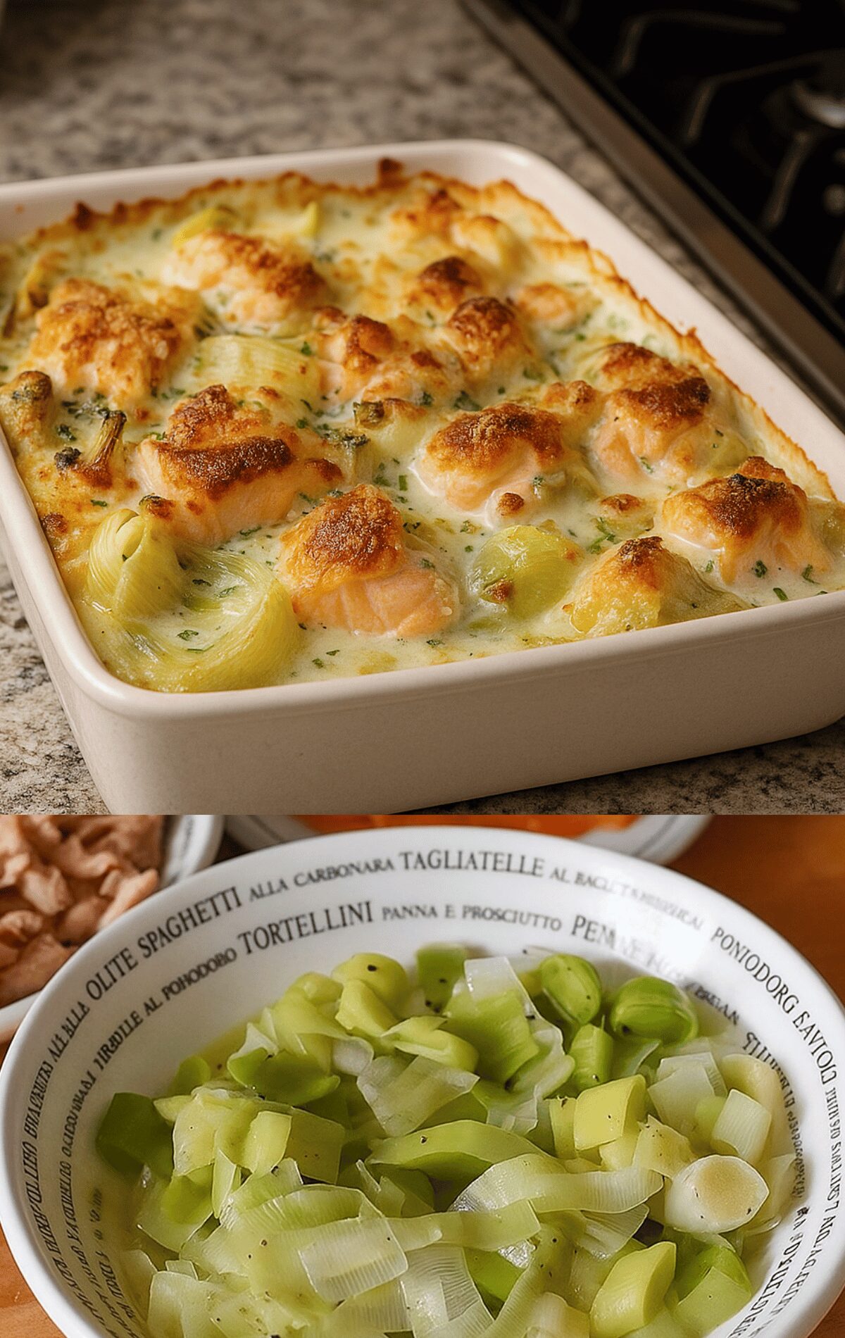 Gratin de poireaux au parmesan