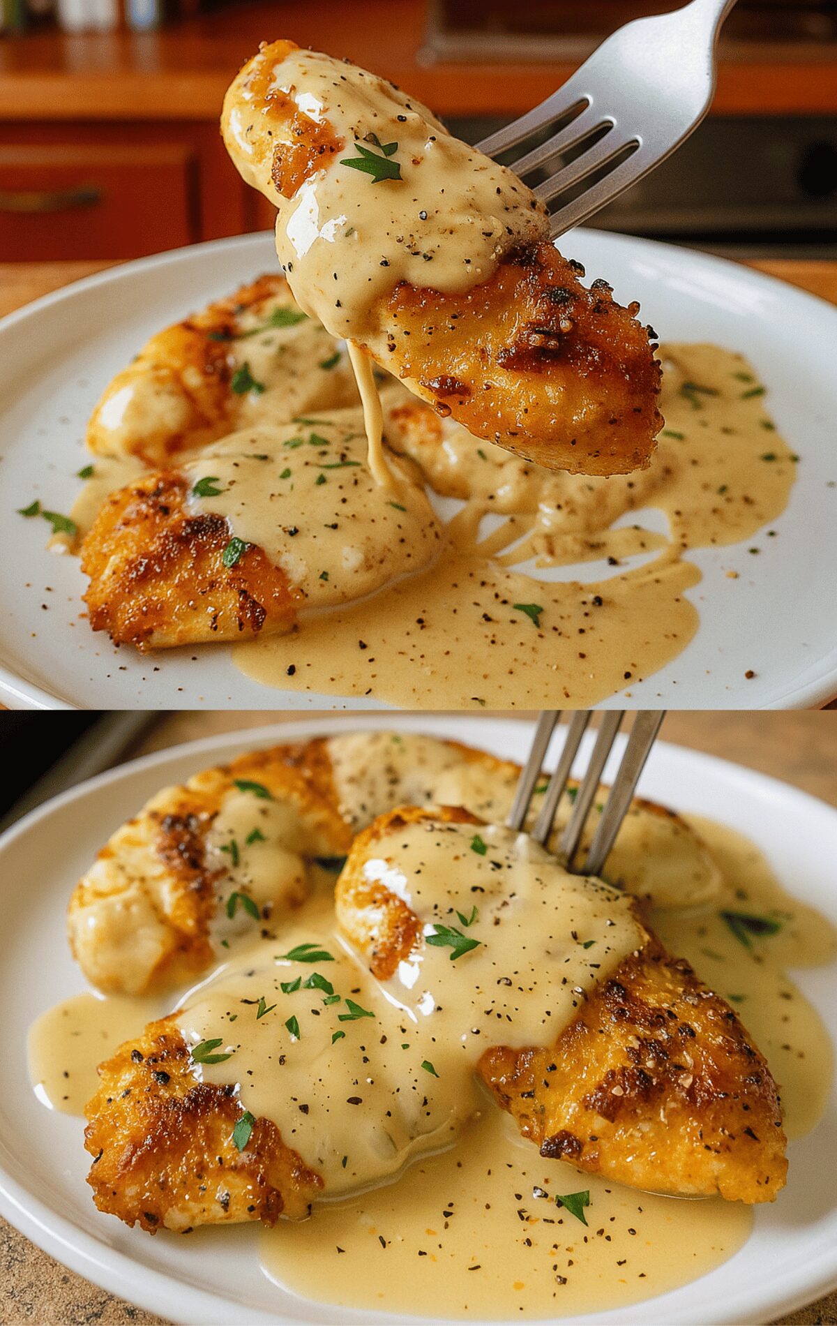 Aiguillettes de poulet à la crème de parmesan
