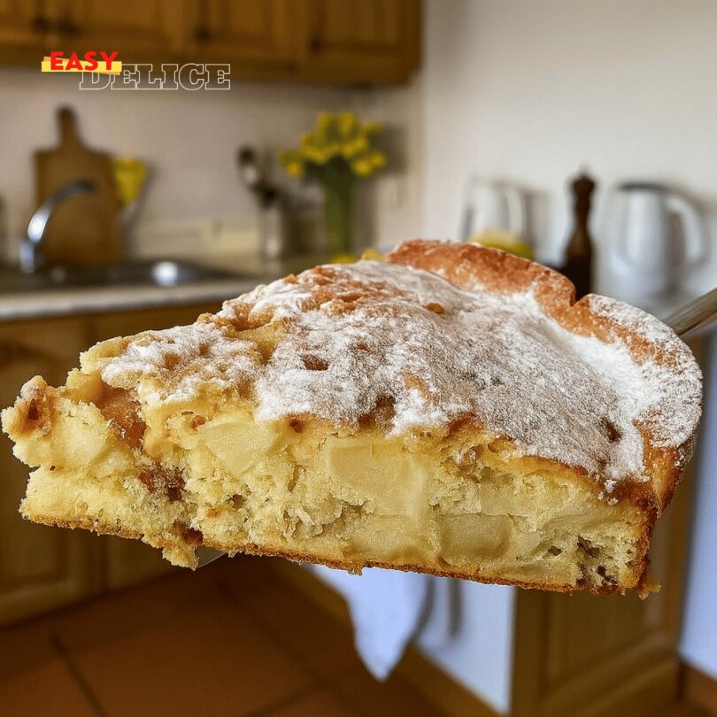 Gâteau aux pommes caramélisées et noix