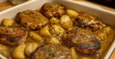 Côtelettes de Porc aux Pommes de Terre et Sauce Onctueuse