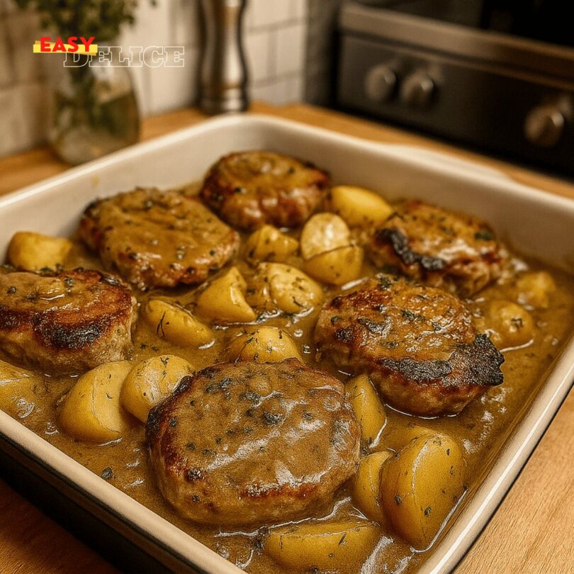 Côtelettes de Porc aux Pommes de Terre et Sauce Onctueuse