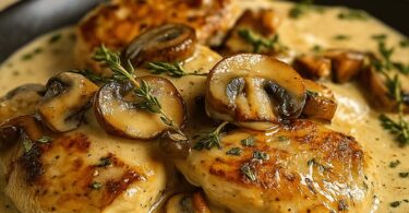 Le Poulet le Plus Tendre dans une Sauce Crémeuse aux Champignons