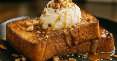 Pain perdu brioché crème et caramel