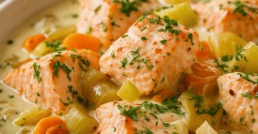 Blanquette de saumon poireaux carottes