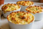 Cassolette poireaux surimi gratinée