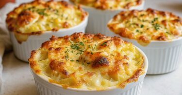 Cassolette poireaux surimi gratinée