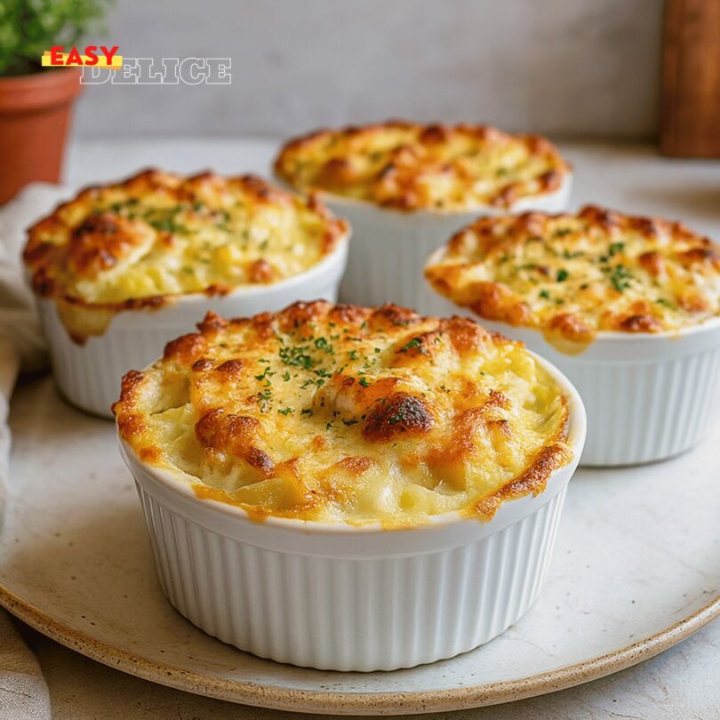 Cassolette poireaux surimi gratinée