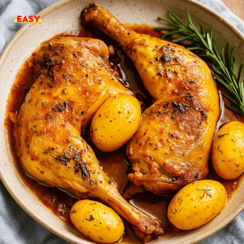 Cuisses de poulet et pommes de terre au four