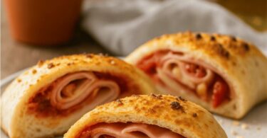 Roulé pizza mozza jambon