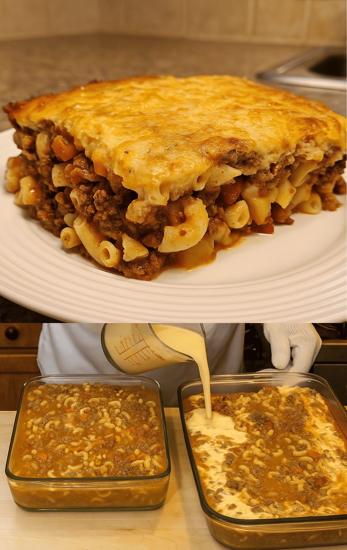 Gratin de macaronis à la viande