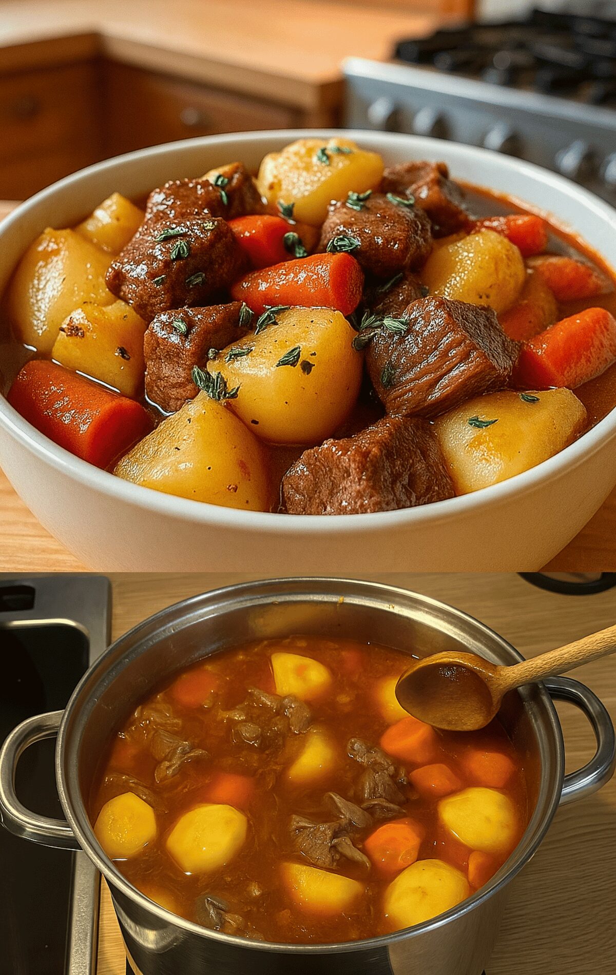 Ragoût de bœuf aux pommes de terre et carottes