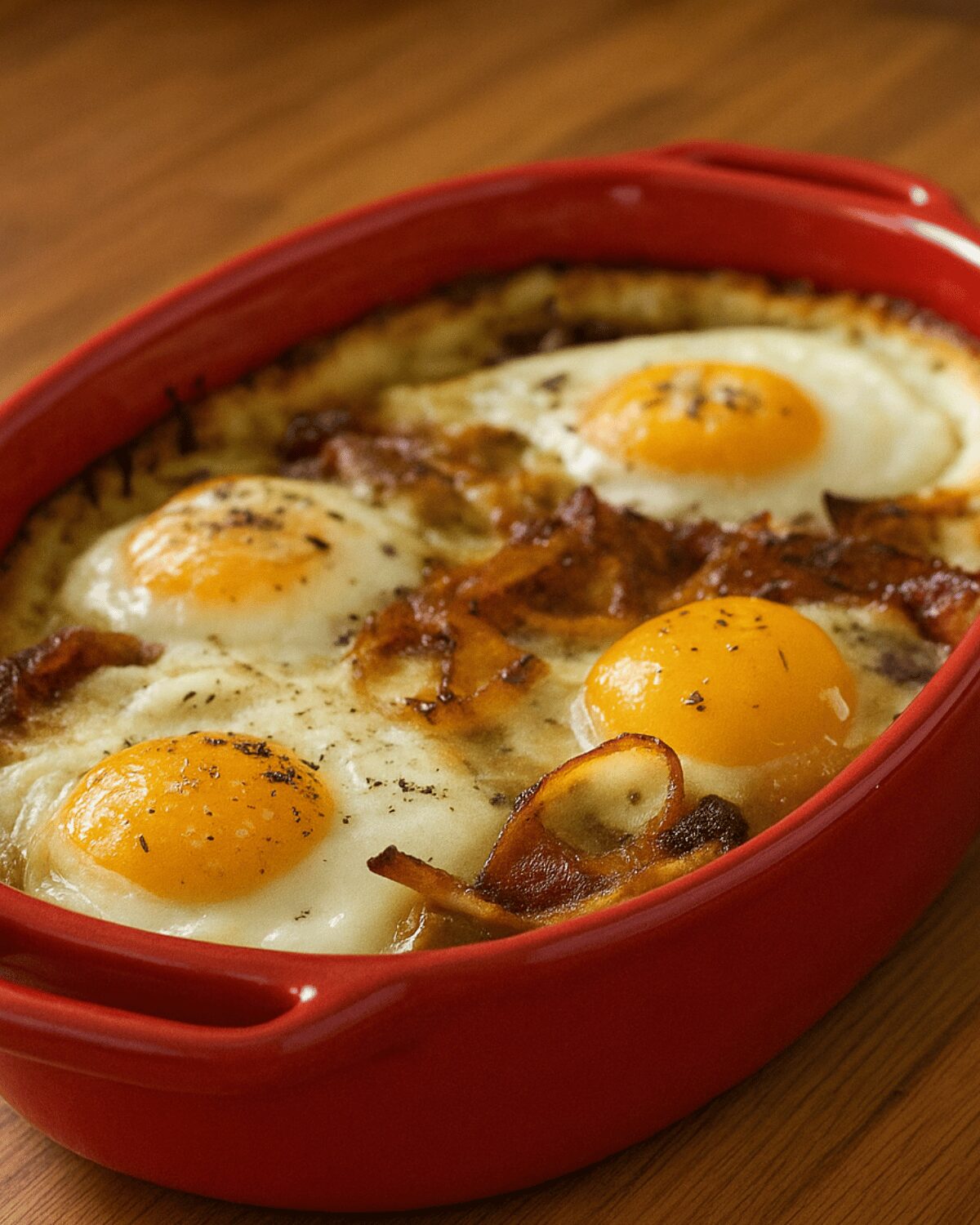 Œufs gratinés crème oignons 