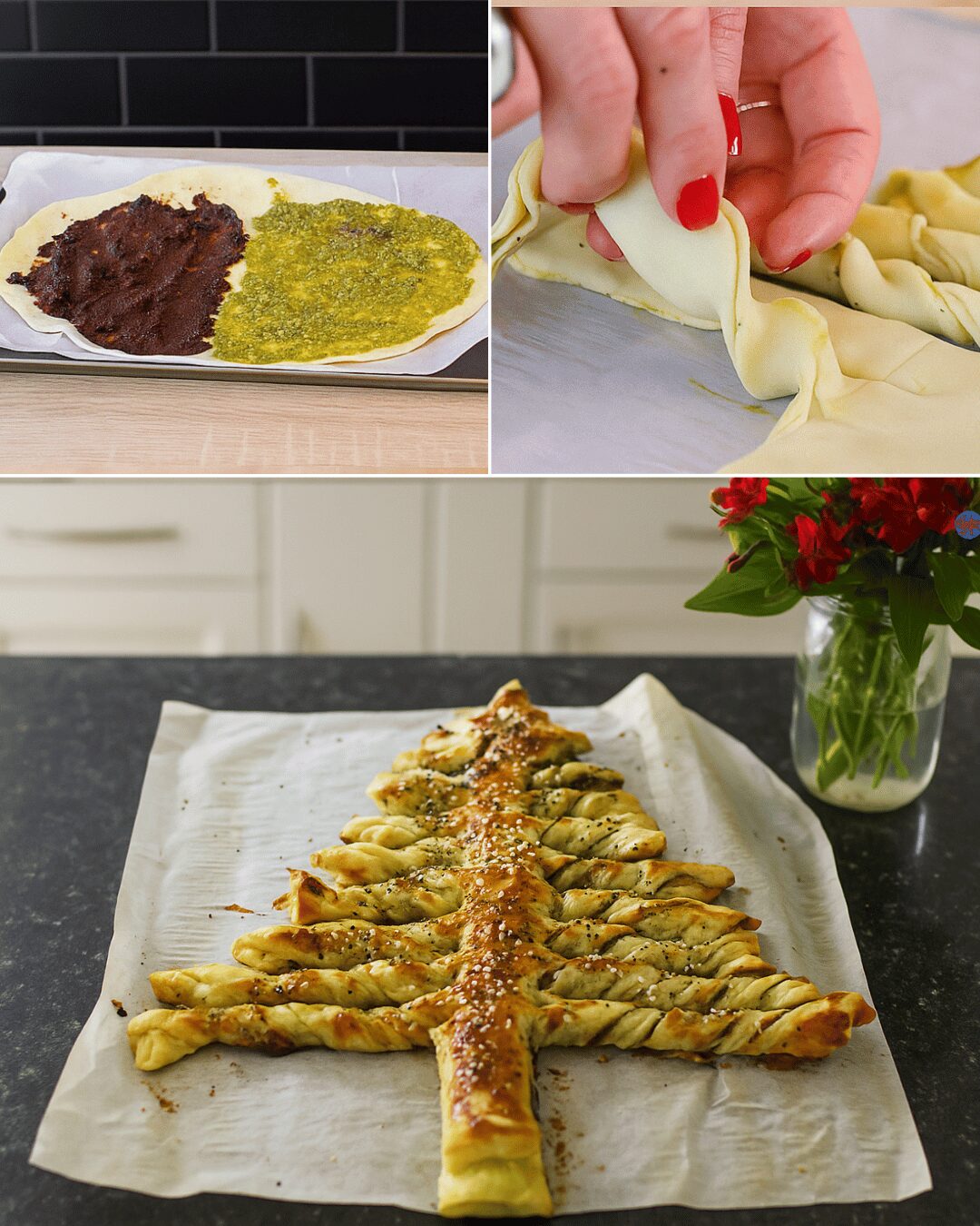 Sapin de Noël en pâte feuilletée