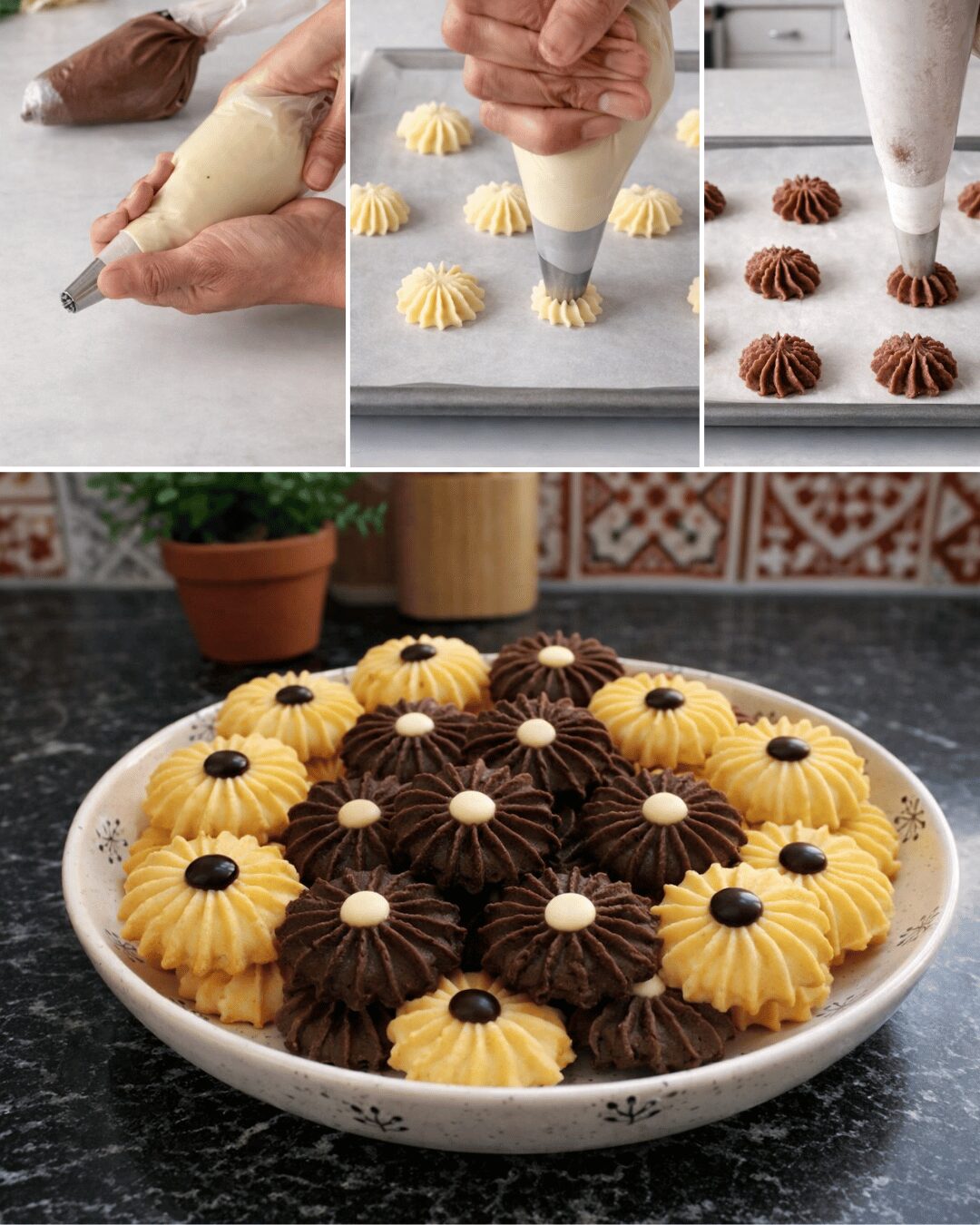 💜 Mini Biscuits Sablés Bicolores Vanille & Chocolat