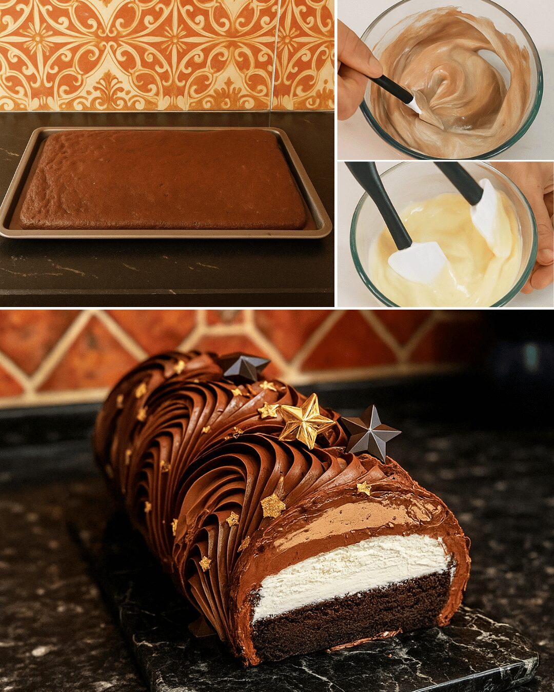 Bûche de Noël Trois Chocolats