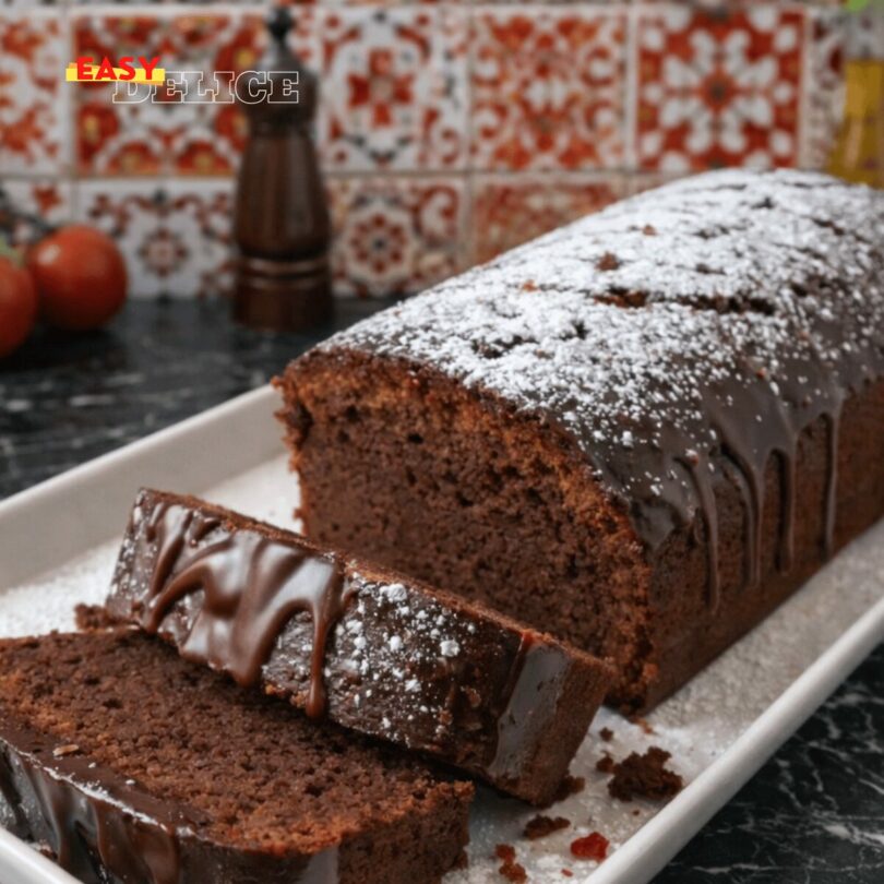 Cake au Chocolat Ultra Moelleux, Nappé de Chocolat