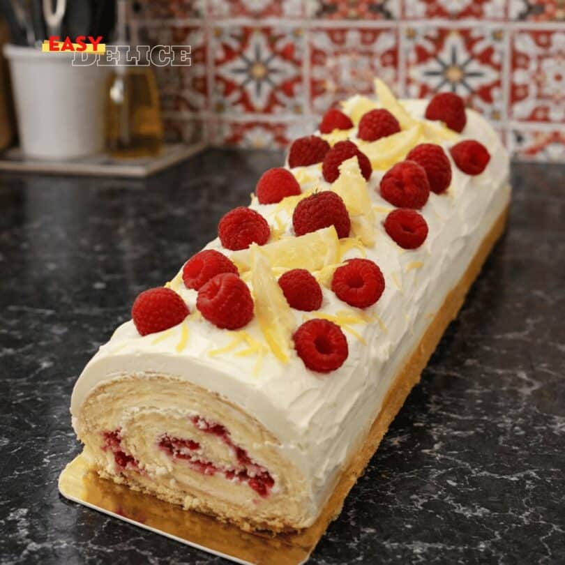 Bûche roulée à la crème citron