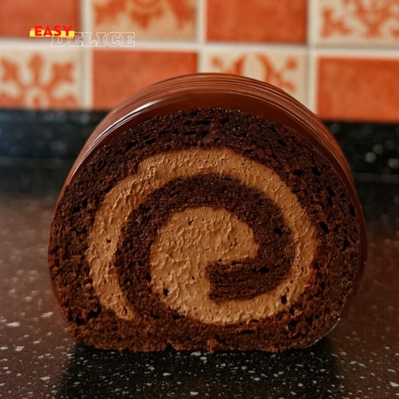 Bûche Roulée Chocolat–Praliné (Recette Professionnelle)