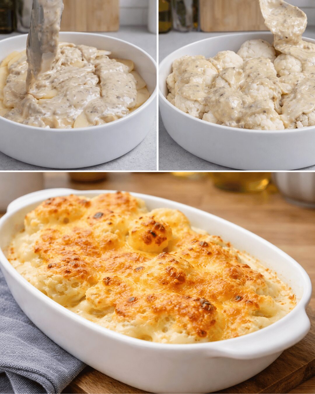 Gratin Pommes de Terre & Chou-Fleur à la Sauce Crémeuse